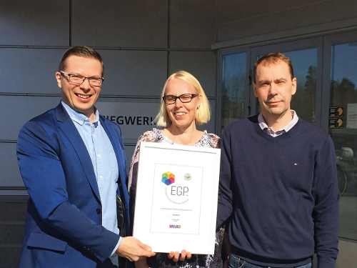EGP partnership certificate to Siegwerk