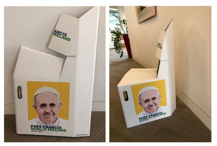 Smurfit launches a portable and sustainable chair ahead of the Pope’s visit