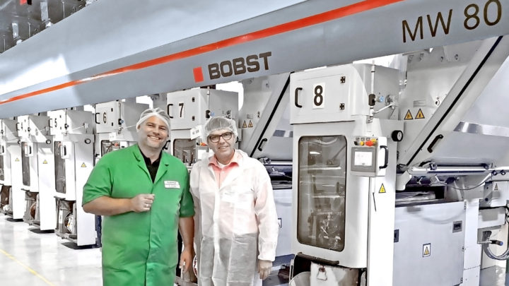 The BOBST MW 80 gravure press with inline finishing for special packaging jobs in short runs impresses Südpack Bioggio