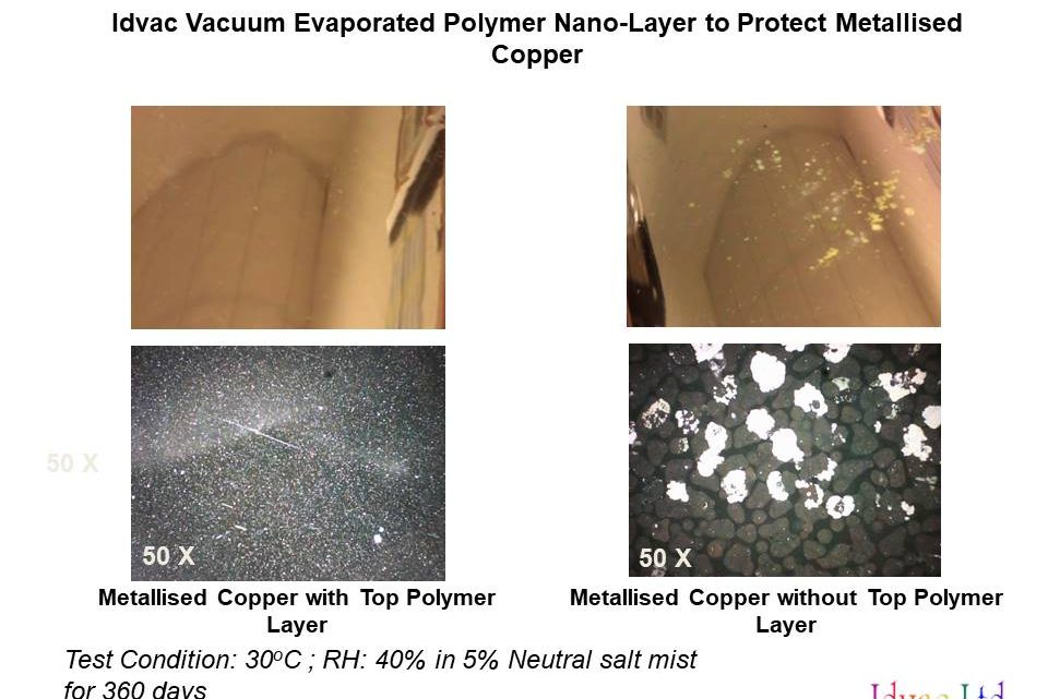 Idvac Develops Vacuum Deposited Polymer Nano-Layer To Protect Metallised Copper