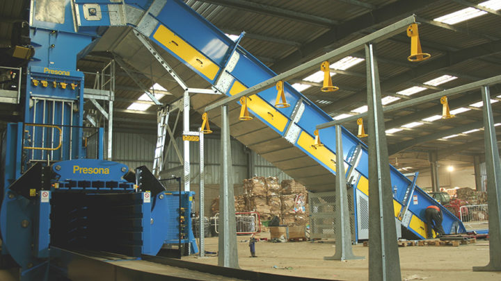 British company Mick George gets Presona baler to help with increasing cardboard volumes