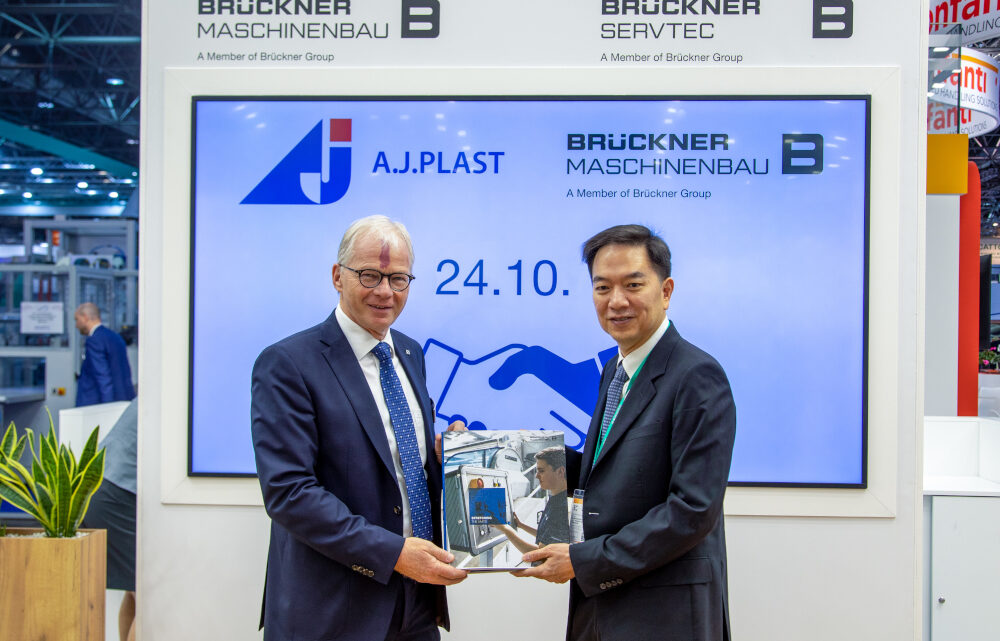 A.J. Plast and Brückner Maschinenbau contracted another highlight project for a high-speed BOPP line at K Show A.J. Plast and Brückner Maschinenbau contracted another highlight project for a high-speed BOPP line at K Show